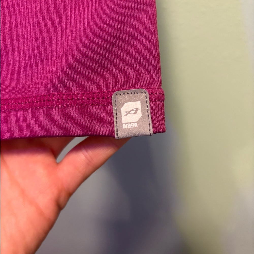 Orage Women’s Fuchsia Quarter Zip Up Long Sleeve Top Size M - Picture 2 of 10